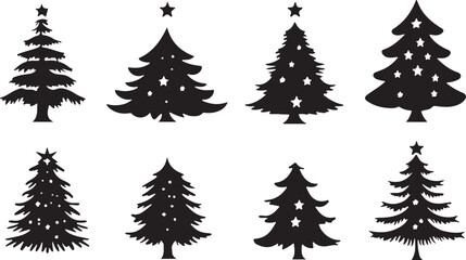 Obraz premium Christmas tree collection in flat design