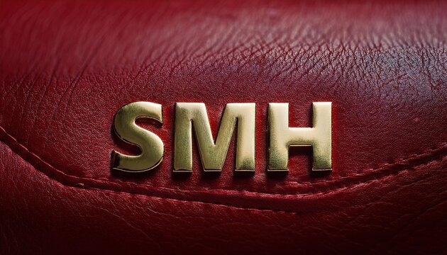 Elegant Red Leather Handbag with SMH Logo