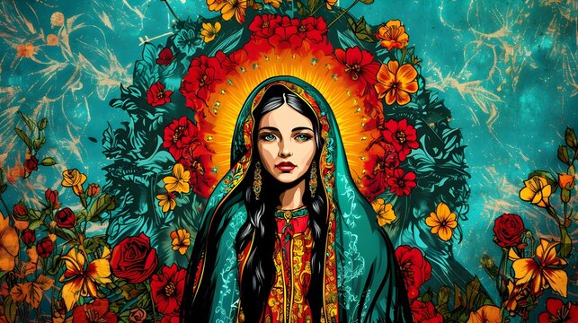 LADY OF GUADALUPE. ILLUSTRATION CONCEPT	
