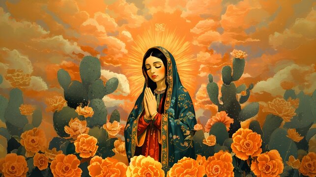 LADY OF GUADALUPE. ILLUSTRATION CONCEPT	