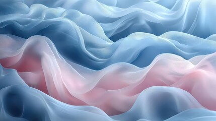 Obraz premium Soft, flowing fabric-like textures in blue and pink hues.