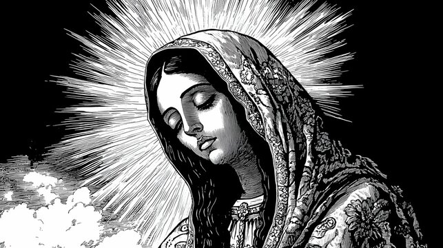 LADY OF GUADALUPE. ILLUSTRATION CONCEPT	