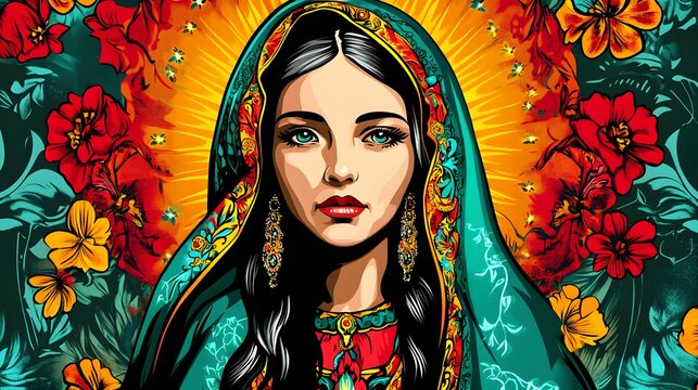 LADY OF GUADALUPE. ILLUSTRATION CONCEPT	