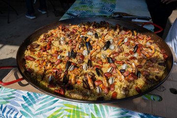paella Valenciana, paella de mariscos