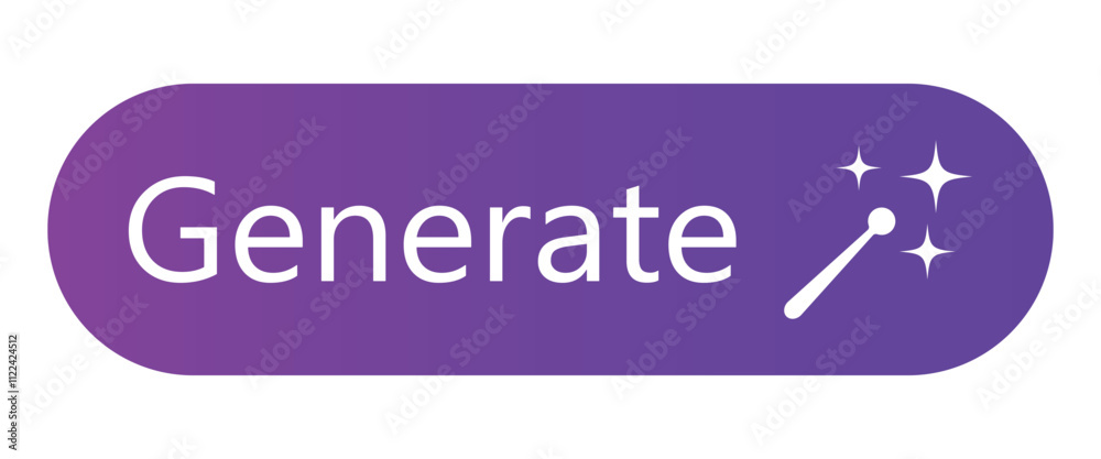 Poster ai generate button. generative artificial intelligence icon with magic wand and star symbol. for app