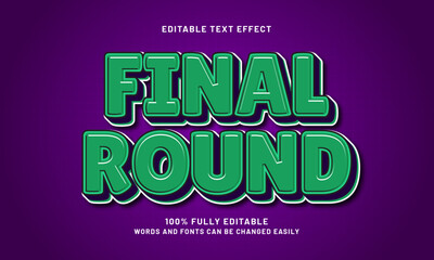 final round editable text effects with a game and kids theme