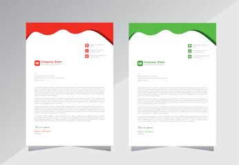 Obraz premium modern corporate letterhead template design, creative and Clean business Letterhead design template. creative letterhead template design with red and green colour, modern letterhead design template