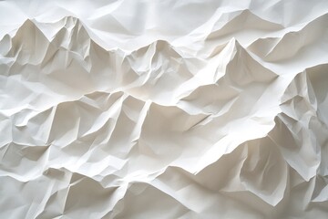 Obraz premium White crumpled paper texture background . Close-up of wrinkled white paper texture