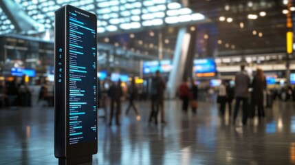 Flight information display board international airport digital signage modern terminal wide angle travel coordination