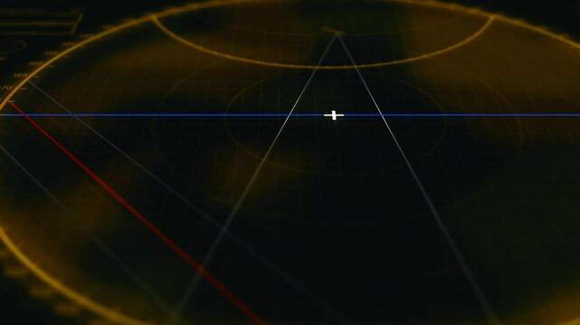 Submarine Interface Navigation SONAR radar screen Cinematic Angle - V2 - Retro