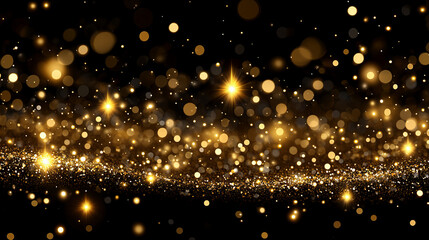 Fototapeta premium Cascading golden confetti creates festive atmosphere, perfect for celebrations and events. shimmering lights evoke joy and excitement, enhancing any occasion