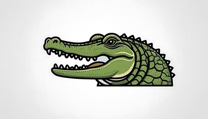 Obraz premium crocodile crocodile head, animal illustration A black Silhouette crocodile animal crocodile head, 1