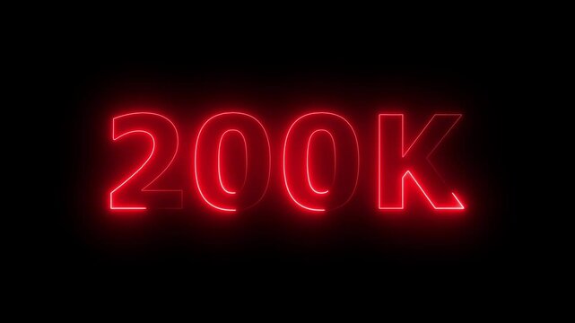 200k animation neon text effect video motion on black background. 