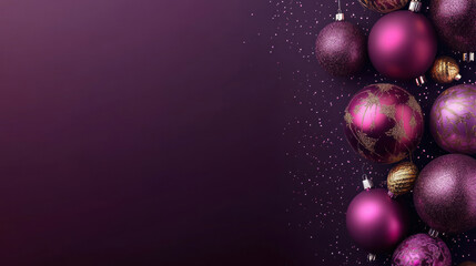 Fototapeta premium purple christmas balls