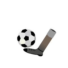 Soccer player's foot and soccer ball