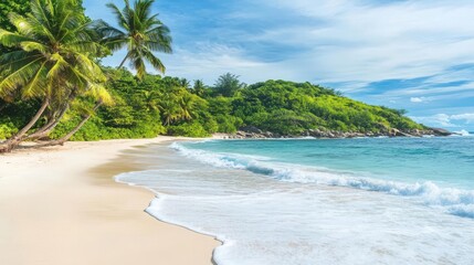 Travel image showing a stunning beach scene in the serene tropical island