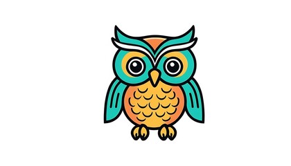Owl icon or modern line symbol. line art and icon design booklet, clinic, company, 3