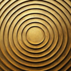 Fototapeta premium Golden circular pattern featuring concentric rings, offering a luxurious and textured design with an artistic appeal.