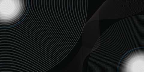 Abstract black and gold background with two circles. Suitable for banner, cover, poster, website, presentation, brochure, flyer, header