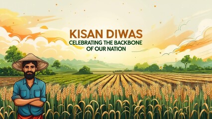 VECTOR ILLUSTRATION OF KISAN DIWAS