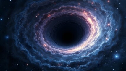 Obraz premium Black Hole Background Swirling Galaxy with Cosmic Dust and Stars