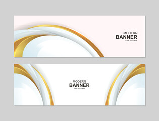 Fototapeta premium elegant golden abstract wave banner