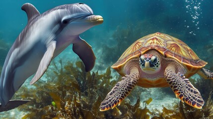 Fototapeta premium green, sea, turtle