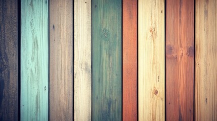 Obraz premium Colorful Wooden Planks Background with Natural Texture and Patterns