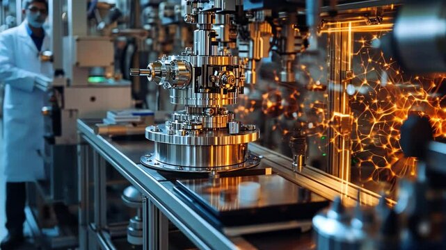 Physics laboratory with researchers conducting experiments to explore fundamental laws of nature 4k vdo