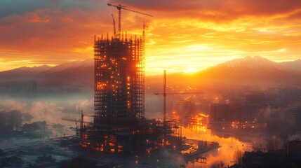 beautiful city view seen from the top of the building