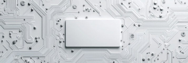 Circuit board pattern with a white background, generative AI