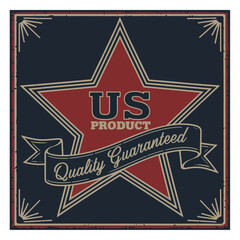 Vintage Star Badge with "US Product"
