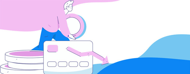 Internet financial management investment flat vector concept operation hand drawn illustration
