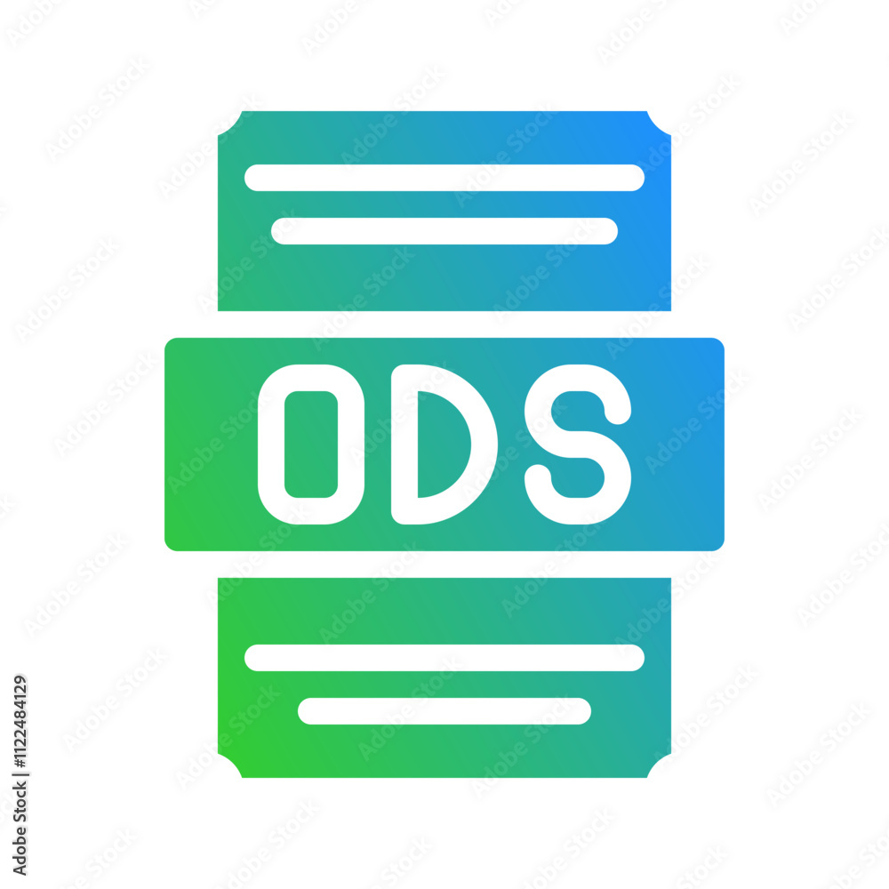 Fototapete Ods spreadsheet file symbol icon in minimalist gradient style. Suitable for website, UI and mobile app.
