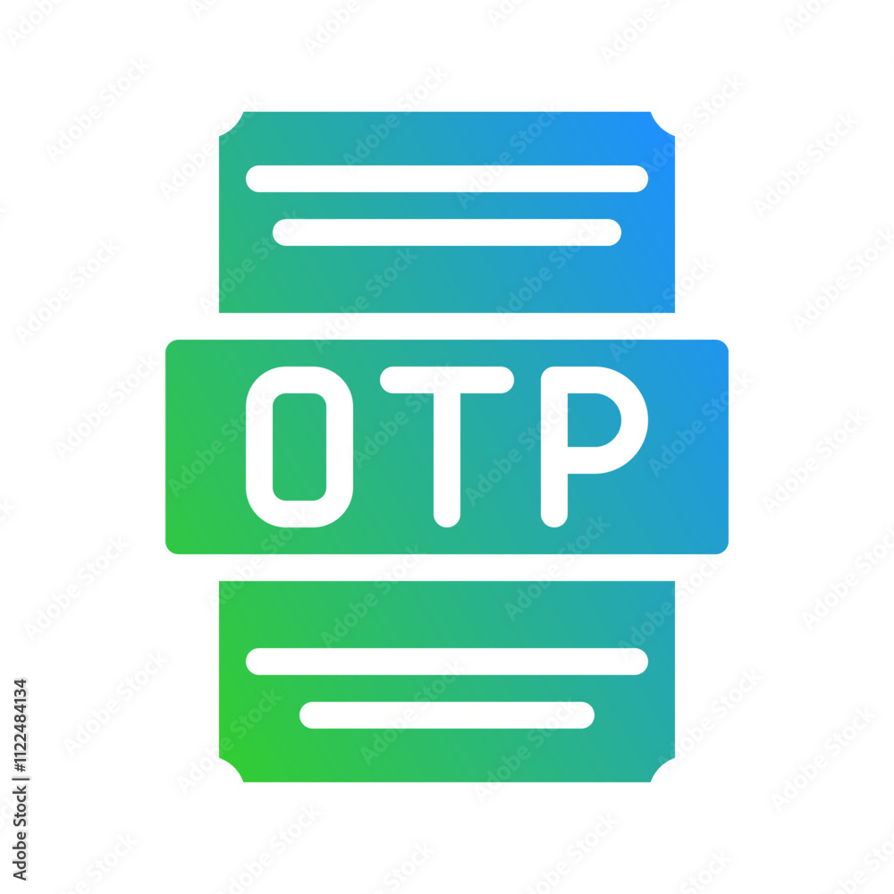 Fototapete OTP spreadsheet icon with gradient color shades that attract attention. Suitable for website, UI and mobile app.