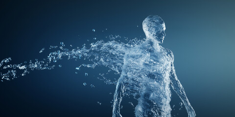 人間の体内水分のイメージ・水分補給のイメージ