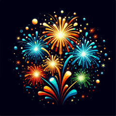 fireworks on the background