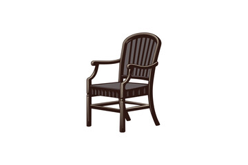 Fototapeta premium Wooden armchair retro style vector illustration