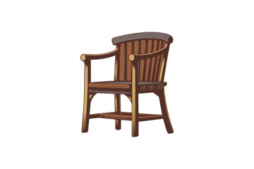 Fototapeta premium Classic wooden armchair vector illustration. Stylish furniture for timeless interior design projects and home decor