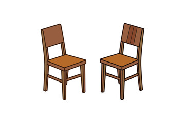 Classic wooden chair seat. Vector illustration on a white background for furniture, home decor, and interior design