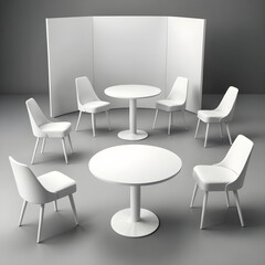 Obraz premium a close up of a table and chairs in a circle
