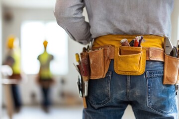 Construction Worker with Tool Belt Ready for Work