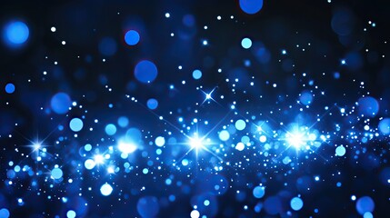 Blue bokeh lights background Festive magical and sparkly