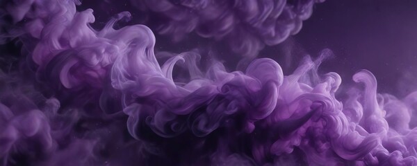 Fototapeta premium Dense misty veil of dark purple swirling smoke waves background, smoke and fog, mystical atmosphere, abstract smoke