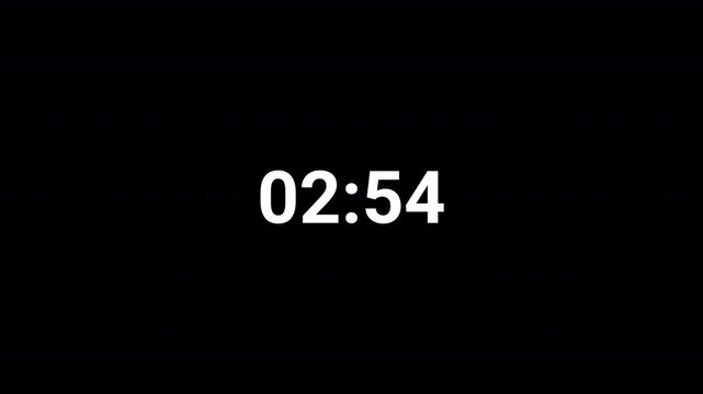 Circle countdown timer animation of 3 minutes on transparent background with alpha channels, 3 minutes circle countdown timer animation, countdown video