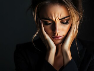 realistic business woman sign of stress