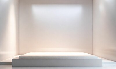 Fototapeta premium Abstract white studio room with light and shadow from window background for product display presentation