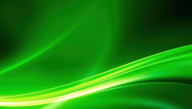 a green and black background with a light green wave