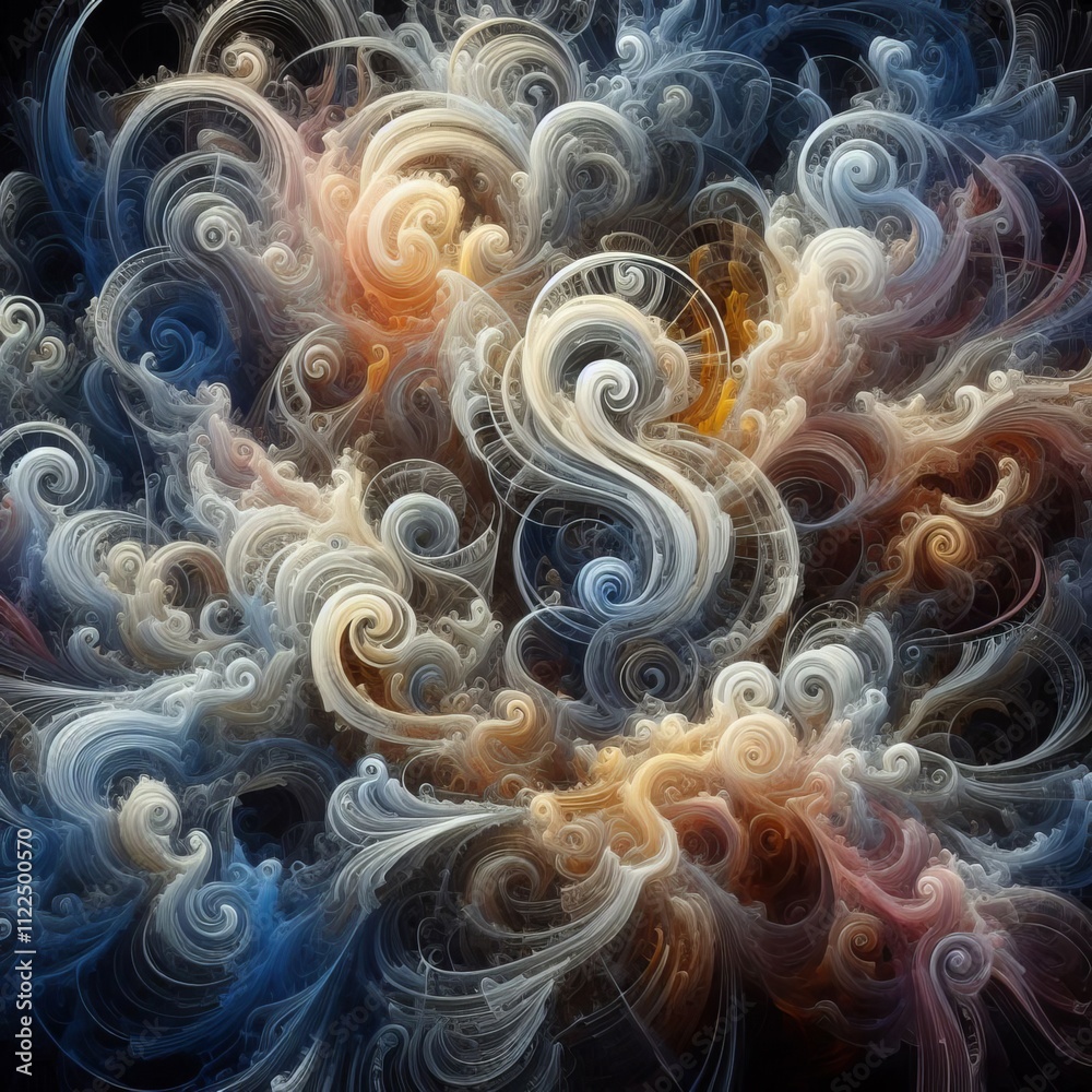 Poster lost in thought abstract forms that appear tangled and complex r