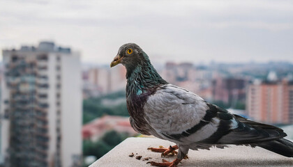 Pigeon nesting problem under the roof of a house that has collapsed into broken wooden beams, 1 pigeon, an AI-powered design tool, and further refined to meet high-quality standards.